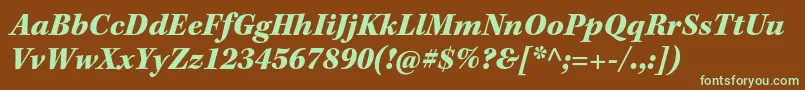 KeplerstdBlackit-fontti – vihreät fontit ruskealla taustalla