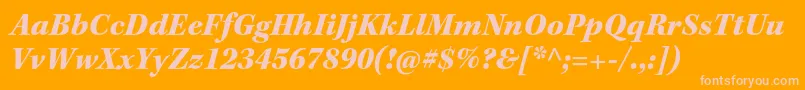 KeplerstdBlackit-fontti – vaaleanpunaiset fontit oranssilla taustalla