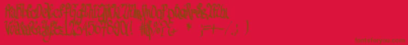 Подробнее о шрифте FeSenselessStrokes Шрифт FeSenselessStrokes – коричневые шрифты на красном фоне