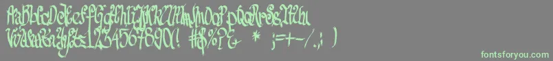 FeSenselessStrokes-Schriftart – Grüne Schriften auf grauem Hintergrund