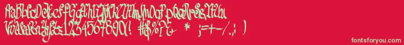 FeSenselessStrokes Font – Green Fonts on Red Background
