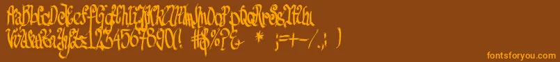 FeSenselessStrokes Font – Orange Fonts on Brown Background