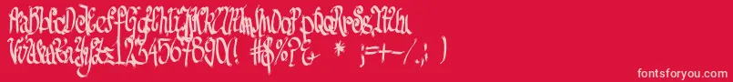 FeSenselessStrokes Font – Pink Fonts on Red Background