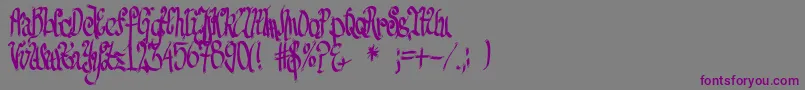FeSenselessStrokes-Schriftart – Violette Schriften auf grauem Hintergrund
