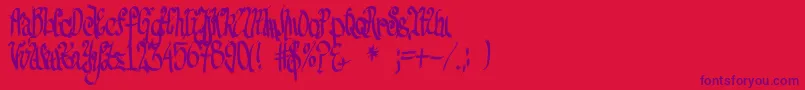 FeSenselessStrokes Font – Purple Fonts on Red Background