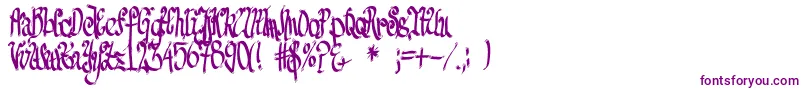 FeSenselessStrokes Font – Purple Fonts on White Background
