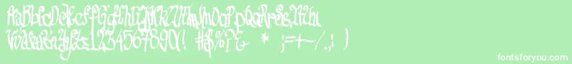 FeSenselessStrokes Font – White Fonts on Green Background