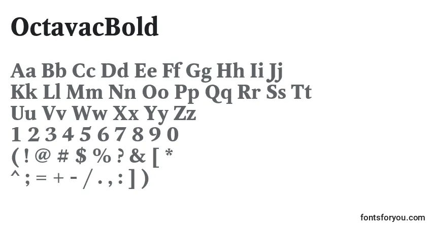 A fonte OctavacBold – alfabeto, números, caracteres especiais