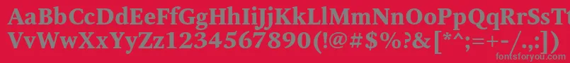 フォントOctavacBold – 赤い背景に灰色の文字