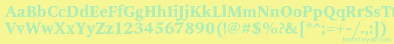 Fonte OctavacBold – fontes verdes em um fundo amarelo