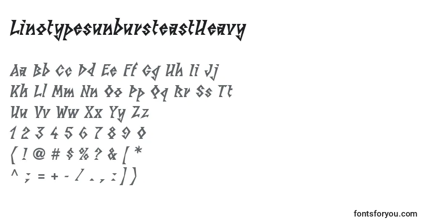 LinotypesunbursteastHeavyフォント–アルファベット、数字、特殊文字