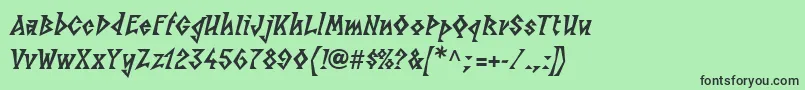 フォントLinotypesunbursteastHeavy – 緑の背景に黒い文字