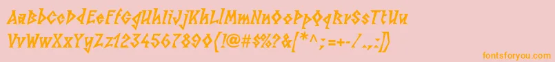 LinotypesunbursteastHeavy-Schriftart – Orangefarbene Schriften auf rosa Hintergrund