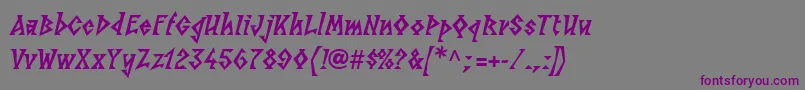 フォントLinotypesunbursteastHeavy – 紫色のフォント、灰色の背景