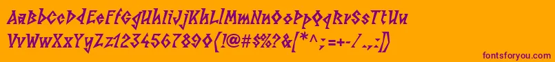 LinotypesunbursteastHeavy-Schriftart – Violette Schriften auf orangefarbenem Hintergrund