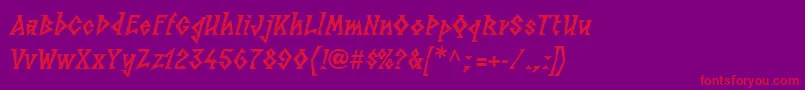 LinotypesunbursteastHeavy-Schriftart – Rote Schriften auf violettem Hintergrund