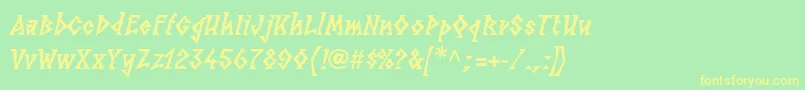 LinotypesunbursteastHeavy-Schriftart – Gelbe Schriften auf grünem Hintergrund