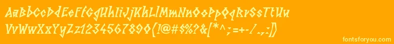 Czcionka LinotypesunbursteastHeavy – żółte czcionki na pomarańczowym tle