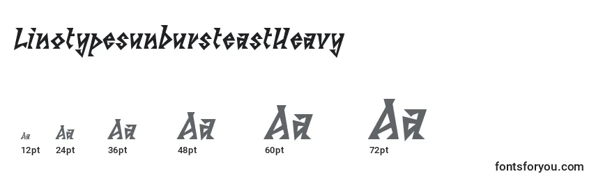 Размеры шрифта LinotypesunbursteastHeavy