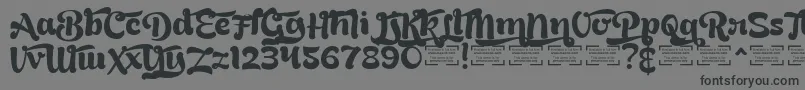 BreadyClockwiseDemo-Schriftart – Schwarze Schriften auf grauem Hintergrund