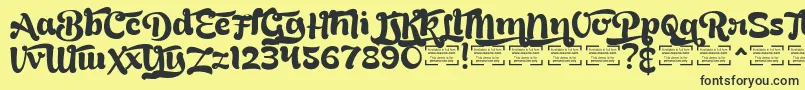 BreadyClockwiseDemo Font – Black Fonts on Yellow Background