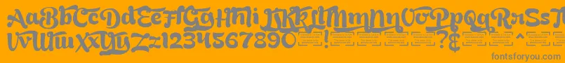 Fonte BreadyClockwiseDemo – fontes cinzas em um fundo laranja