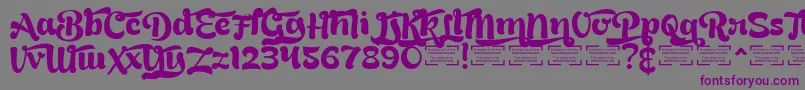 Шрифт BreadyClockwiseDemo – фиолетовые шрифты на сером фоне