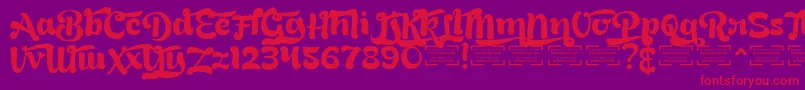 BreadyClockwiseDemo Font – Red Fonts on Purple Background