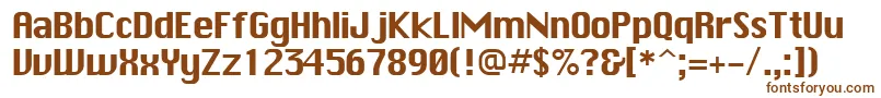 フォントChicagoPlain.001.001 – 白い背景に茶色のフォント