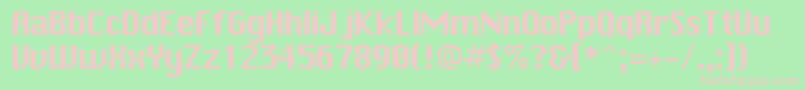 ChicagoPlain.001.001-fontti – vaaleanpunaiset fontit vihreällä taustalla