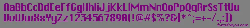 フォントChicagoPlain.001.001 – 紫色のフォント、灰色の背景
