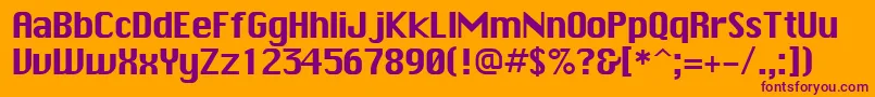 Шрифт ChicagoPlain.001.001 – фиолетовые шрифты на оранжевом фоне
