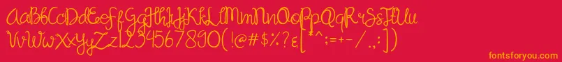 Sandat Font – Orange Fonts on Red Background