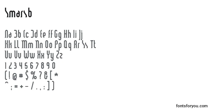 Czcionka Smarsb – alfabet, cyfry, specjalne znaki