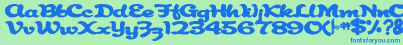 Abracadabra91Bold Font – Blue Fonts on Green Background