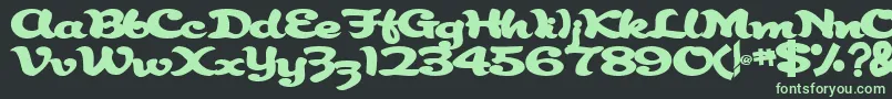 Abracadabra91Bold-fontti – vihreät fontit mustalla taustalla