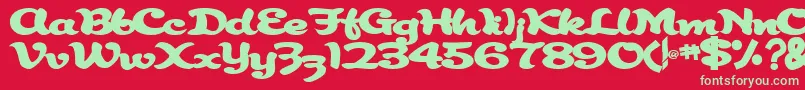 Abracadabra91Bold Font – Green Fonts on Red Background