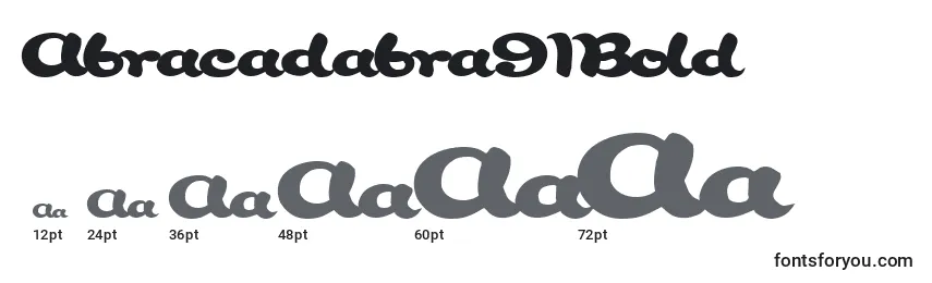 Abracadabra91Bold Font Sizes