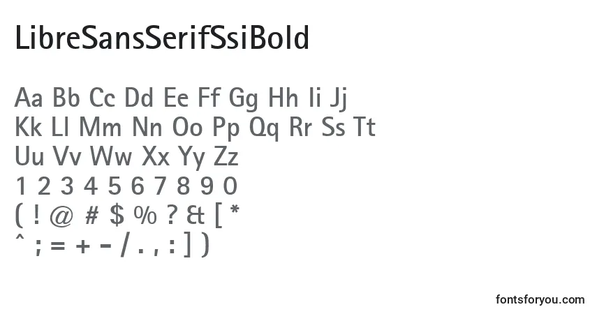 Czcionka LibreSansSerifSsiBold – alfabet, cyfry, specjalne znaki