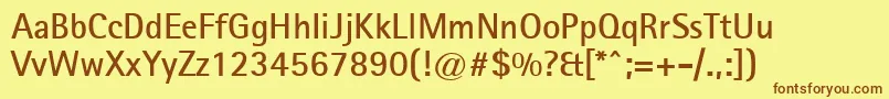 Шрифт LibreSansSerifSsiBold – коричневые шрифты на жёлтом фоне