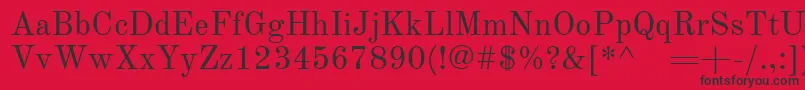 フォントOldstandardRegular – 赤い背景に黒い文字