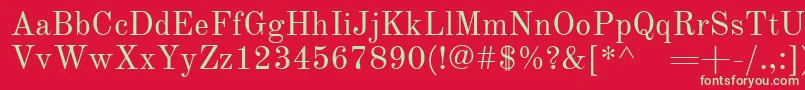 OldstandardRegular Font – Green Fonts on Red Background