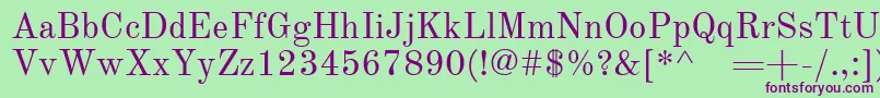 OldstandardRegular Font – Purple Fonts on Green Background