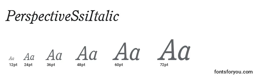 Размеры шрифта PerspectiveSsiItalic