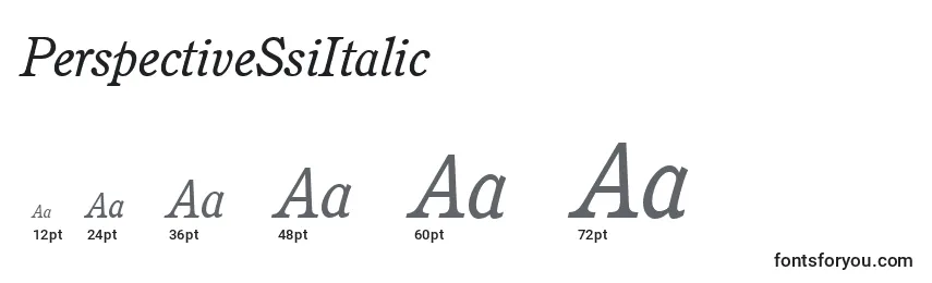 Tamanhos de fonte PerspectiveSsiItalic