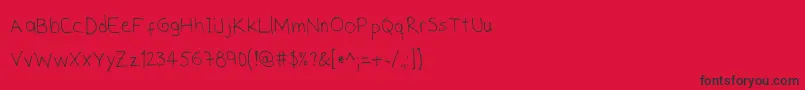 SHand Font – Black Fonts on Red Background
