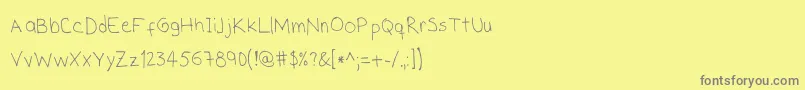 SHand Font – Gray Fonts on Yellow Background