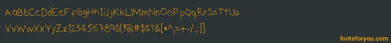 フォントSHand – 黒い背景にオレンジの文字