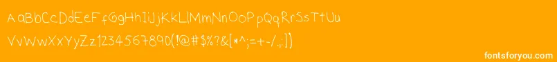 フォントSHand – オレンジの背景に白い文字