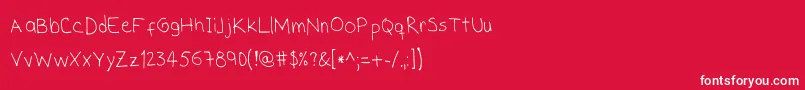 SHand Font – White Fonts on Red Background